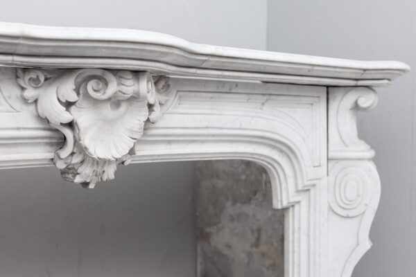 NEOCLASSIC ANTIQUE WHITE MARBLE FIREPLACE - Image 6