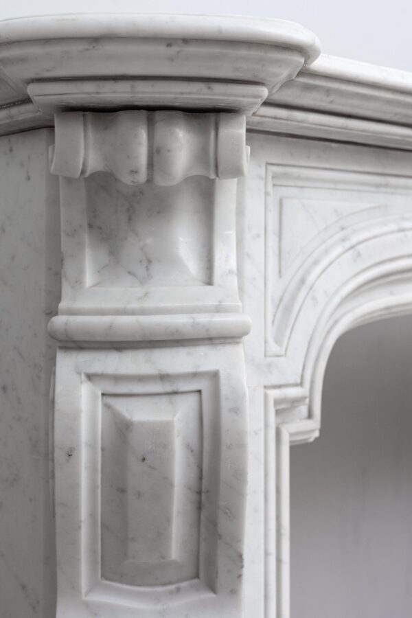 NEOCLASSIC ANTIQUE WHITE MARBLE FIREPLACE - Image 5