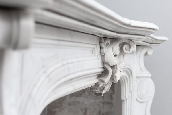 NEOCLASSIC ANTIQUE WHITE MARBLE FIREPLACE - Image 4