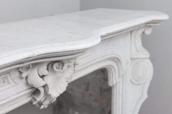 NEOCLASSIC ANTIQUE WHITE MARBLE FIREPLACE - Image 3
