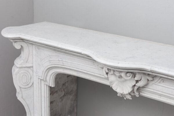 NEOCLASSIC ANTIQUE WHITE MARBLE FIREPLACE - Image 2