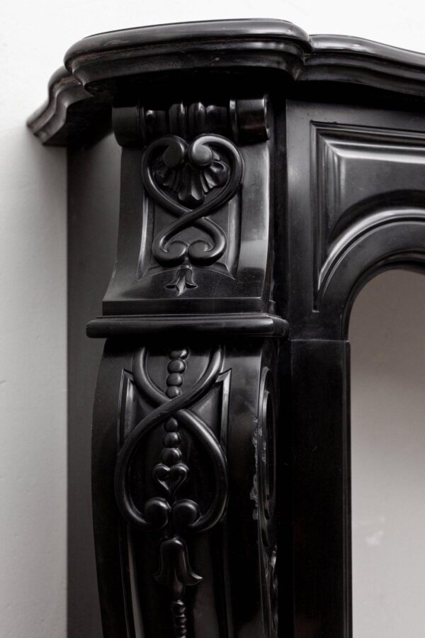 LOUIS XV STYLE NOIR DE MAZY ANTIQUE FIREPLACE - Image 4
