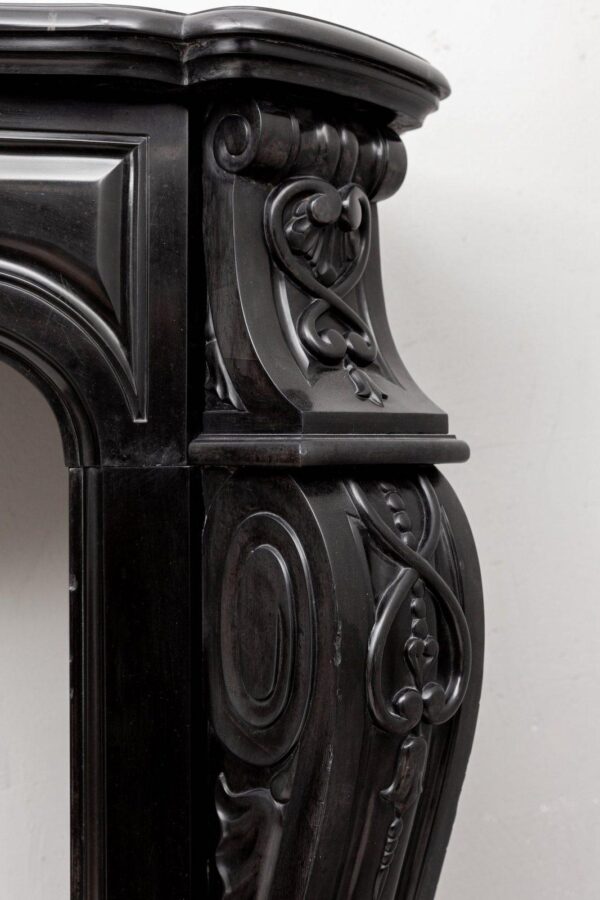 LOUIS XV STYLE NOIR DE MAZY ANTIQUE FIREPLACE - Image 3