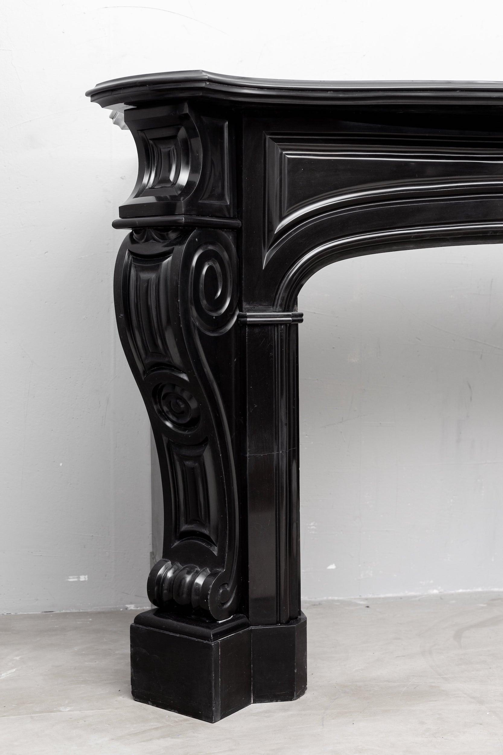 LOUIS XV STYLE NOIR DE MAZY ANTIQUE FIREPLACE - Image 5
