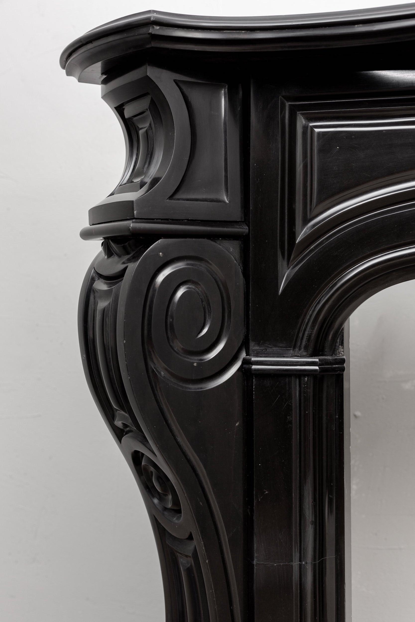 LOUIS XV STYLE NOIR DE MAZY ANTIQUE FIREPLACE - Image 4