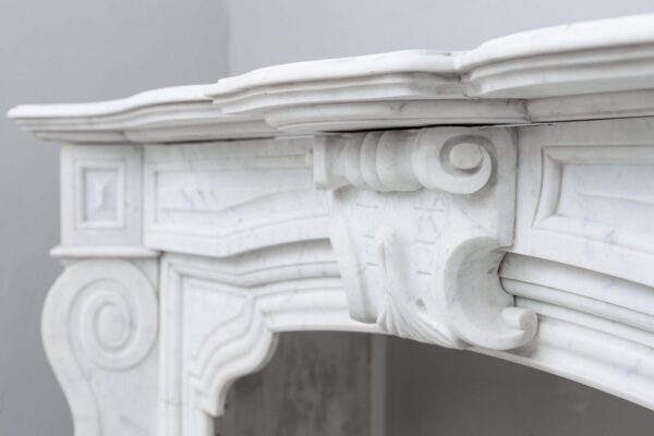 NEOCLASSIC WHITE MARBLE ANTIQUE FIREPLACE - Image 5