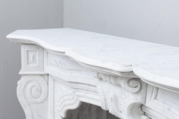 NEOCLASSIC WHITE MARBLE ANTIQUE FIREPLACE - Image 4