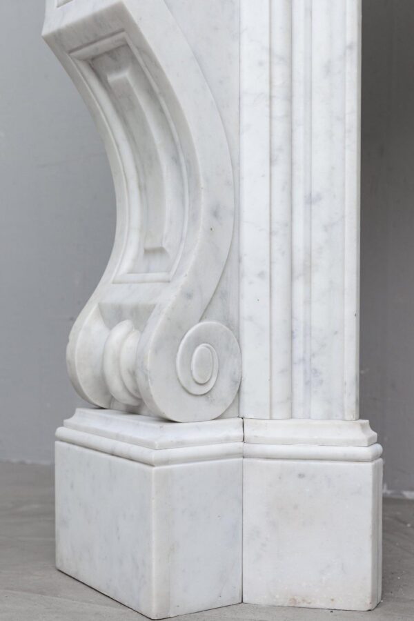 NEOCLASSIC WHITE MARBLE ANTIQUE FIREPLACE - Image 3