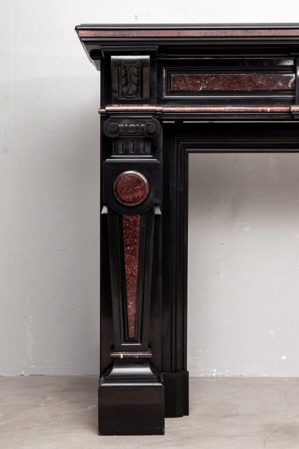 LOUIS XV STYLE NOIR DE MAZY ANTIQUE FIREPLACE - Image 6