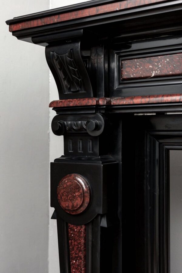LOUIS XV STYLE NOIR DE MAZY ANTIQUE FIREPLACE - Image 5