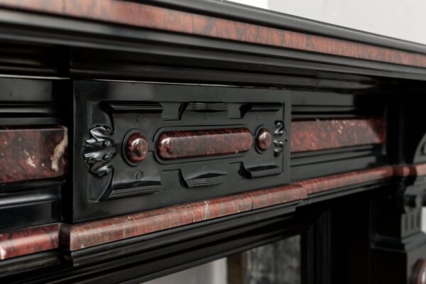 LOUIS XV STYLE NOIR DE MAZY ANTIQUE FIREPLACE - Image 4
