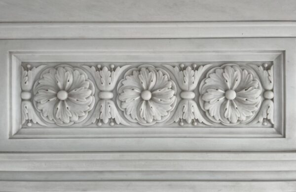 Very Rare Exceptional Statuary Clear White Marble Antique Fireplace Surround - Image 34