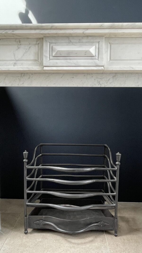 French Louis XV Antique Circulation Fireplace Carrara Marble - Image 7