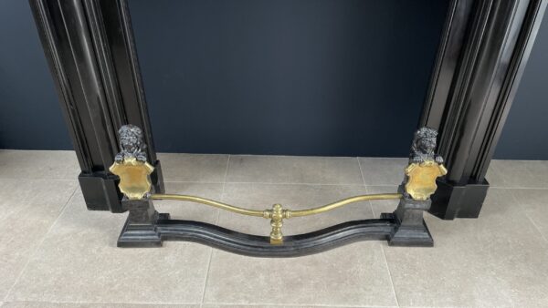 Beautiful Neoclassical Noir De Mazy Black Marble Antique Front Fireplace - Image 7