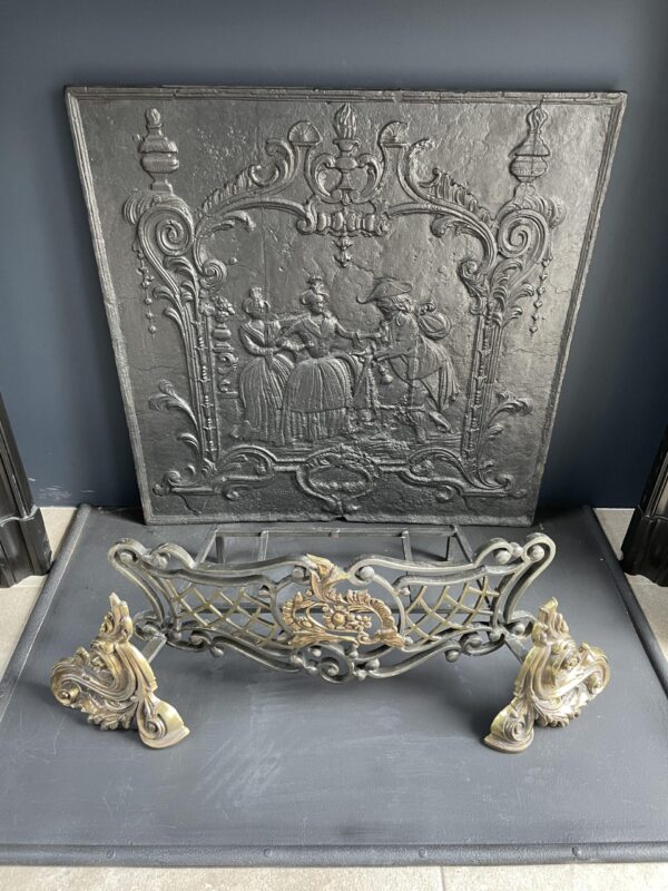 Incredible detailed Black and Rouge Marble Antique Fireplace surround - Image 8