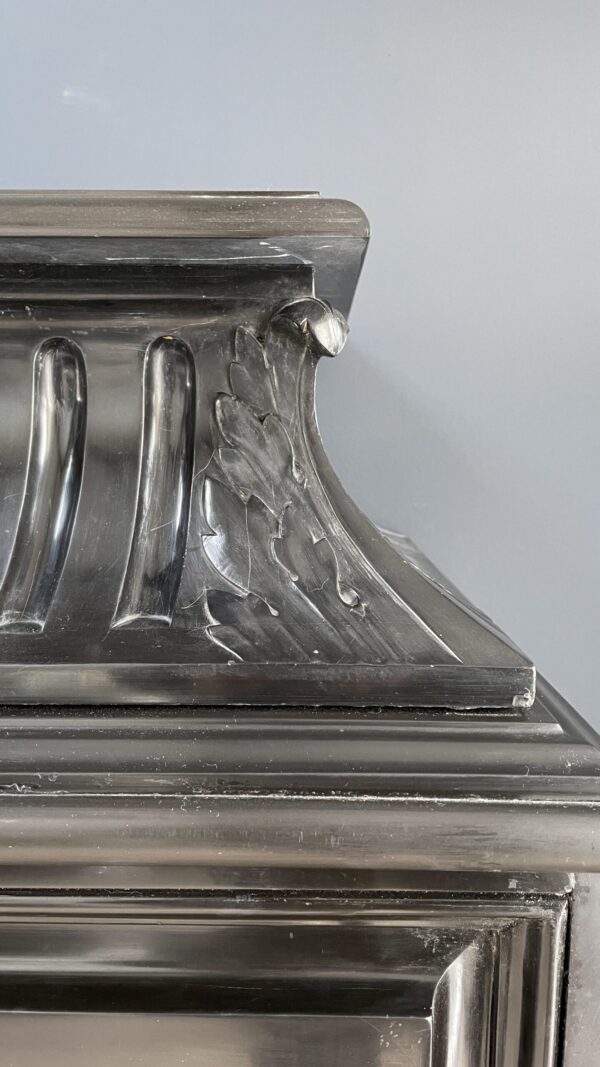 Beautiful Neoclassical Noir De Mazy Black Marble Antique Front Fireplace - Image 24