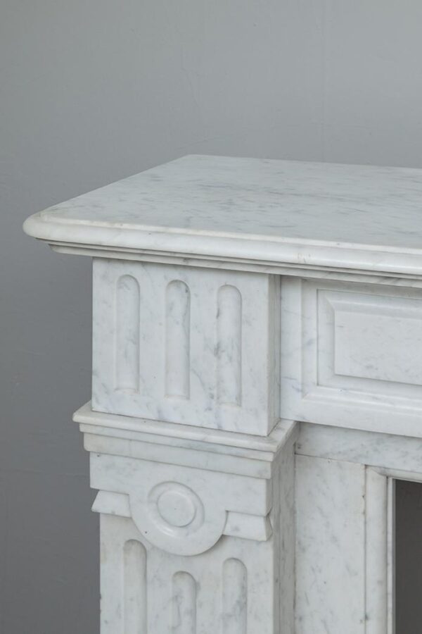 NEOCLASSIC WHITE MARBLE ANTIQUE FIREPLACE - Image 5