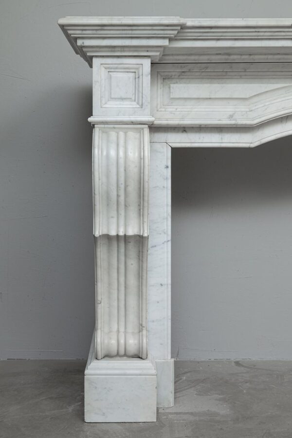 NEOCLASSIC WHITE MARBLE ANTIQUE FIREPLACE - Image 5