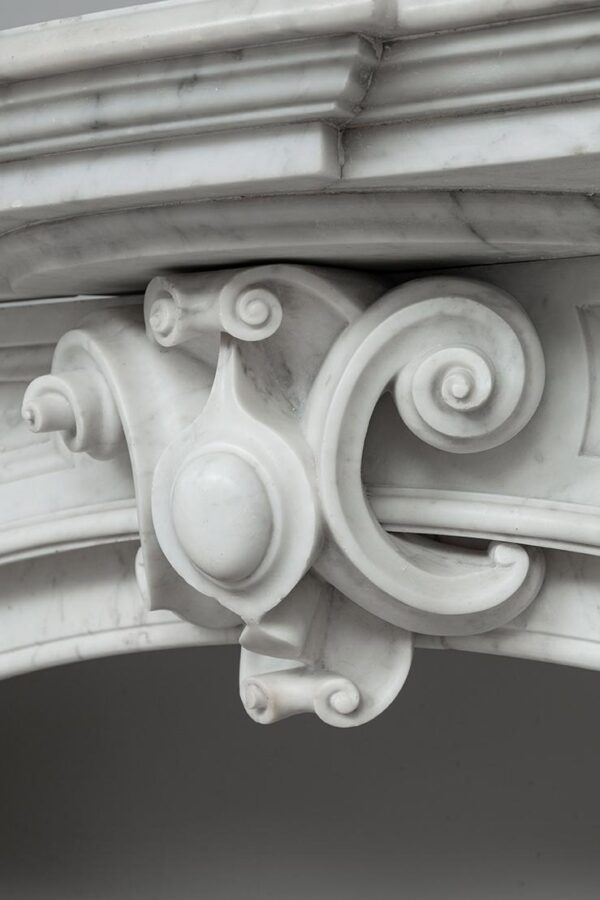NEOCLASSIC WHITE MARBLE ANTIQUE FIREPLACE - Image 2