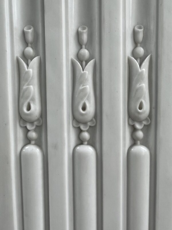 Very Rare Exceptional Statuary Clear White Marble Antique Fireplace Surround - Image 40
