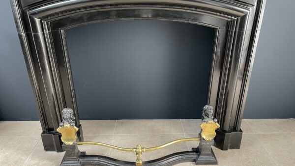 Beautiful Neoclassical Noir De Mazy Black Marble Antique Front Fireplace - Image 4