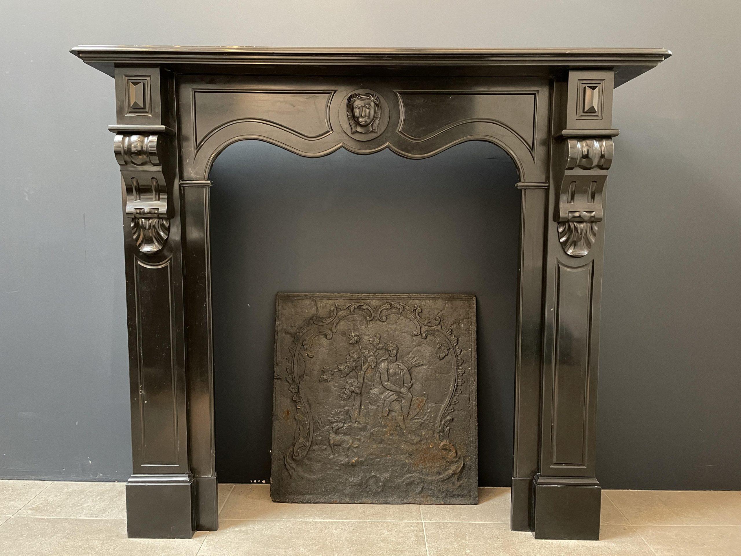 BLACK MARBLE NOIR DE MAZY ANTIQUE FIRE PLACE