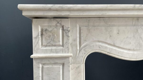 French Louis XV Carrara Marble Antique Circulation Fireplace - Image 8