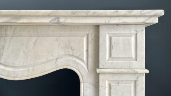 French Louis XV Carrara Marble Antique Circulation Fireplace - Image 9