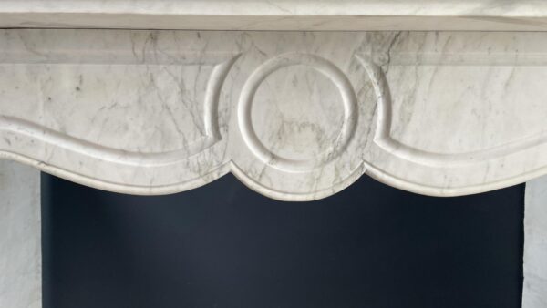 French Louis XV Carrara Marble Antique Circulation Fireplace - Image 10
