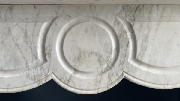 French Louis XV Carrara Marble Antique Circulation Fireplace - Image 3