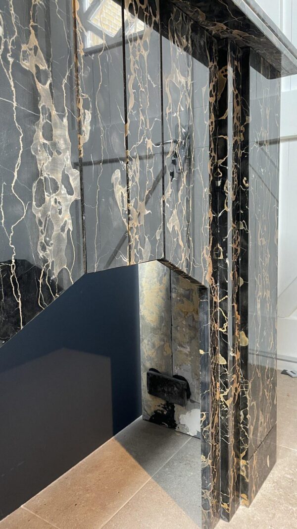 Special Art Deco Circulation Fireplace  Exclusive Portoro Marble - Image 8