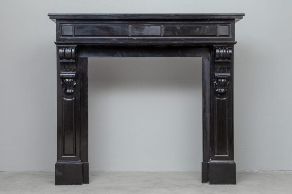 BLACK MARBLE ANTIQUE FIREPLACE