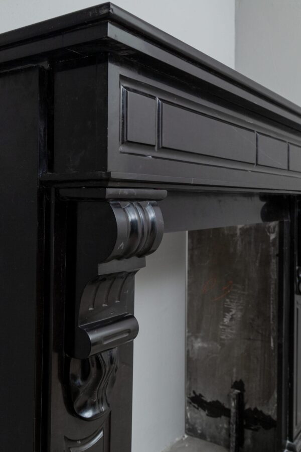BLACK MARBLE ANTIQUE FIREPLACE - Image 5
