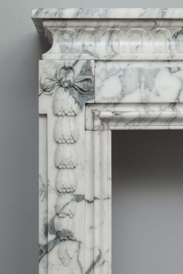 NEOCLASSIC WHITE MARBLE ANTIQUE FIREPLACE SURROUND - Image 9