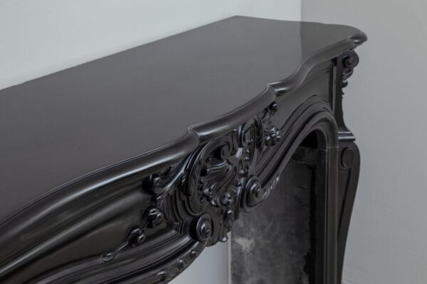 LOUIS XV STYLE NOIR DE MAZY ANTIQUE FIREPLACE SURROUND - Image 3