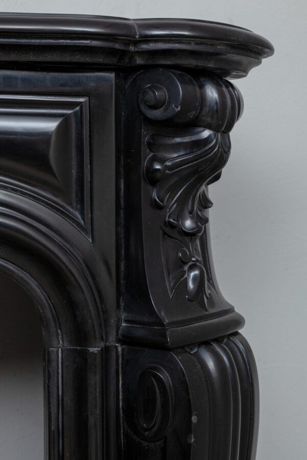 LOUIS XV STYLE NOIR DE MAZY ANTIQUE FIREPLACE SURROUND - Image 2