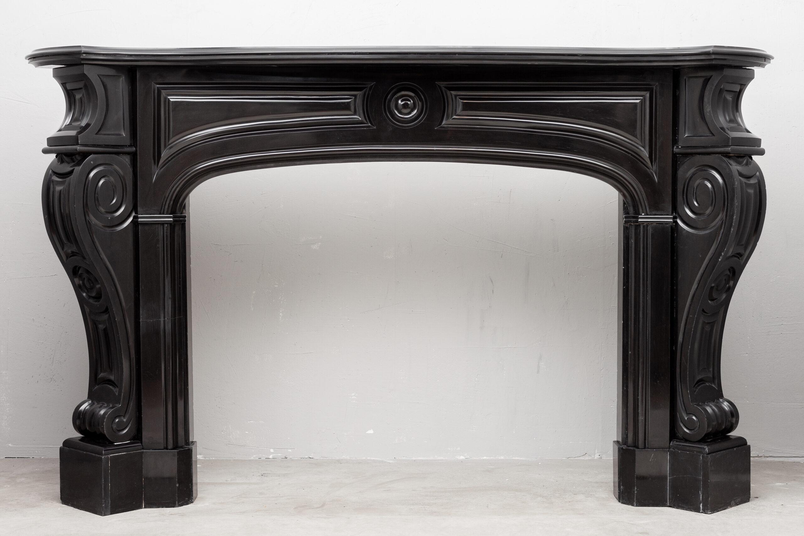 LOUIS XV STYLE NOIR DE MAZY ANTIQUE FIREPLACE