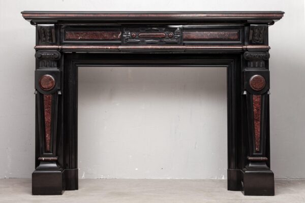 LOUIS XV STYLE NOIR DE MAZY ANTIQUE FIREPLACE