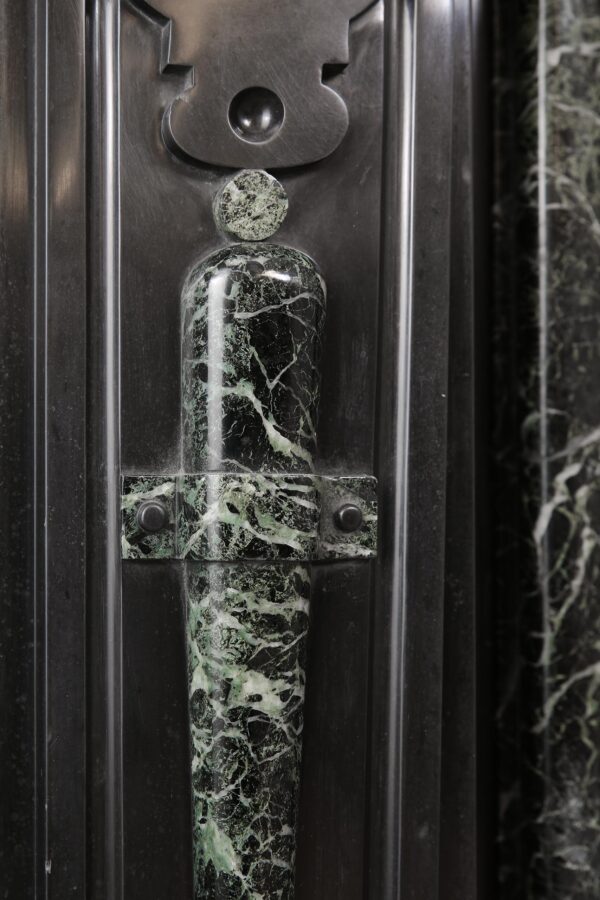 Grand Neoclassical Black and Green Marble Antique Fireplace Surround - Image 15