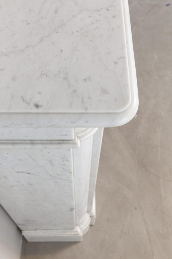 Neoclassical Carrara Marble Antique Fireplace Surround - Image 5