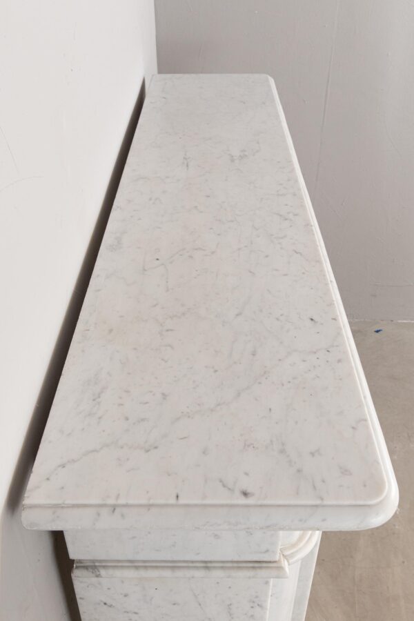 Neoclassical Carrara Marble Antique Fireplace Surround - Image 2