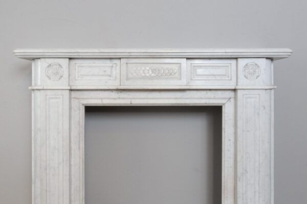 Neoclassical Carrara Marble Antique Fireplace Surround - Image 15