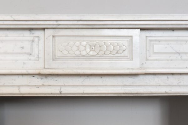 Neoclassical Carrara Marble Antique Fireplace Surround - Image 10