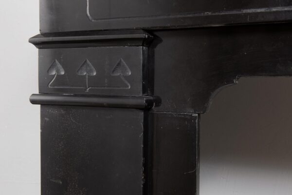 Art Nouveau Black Marble Etched Circulation fireplace - Image 6