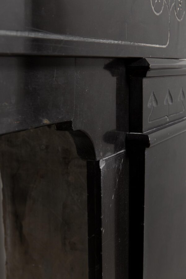 Art Nouveau Black Marble Etched Circulation fireplace - Image 4