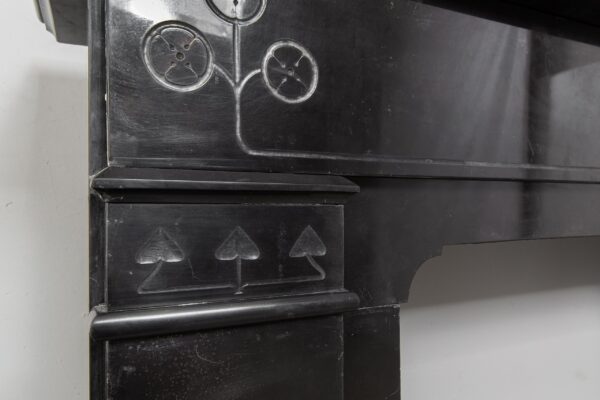 Art Nouveau Black Marble Etched Circulation fireplace - Image 3