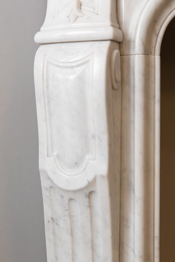 Louis XV Carrara Marble Antique Fireplace Surround - Image 11