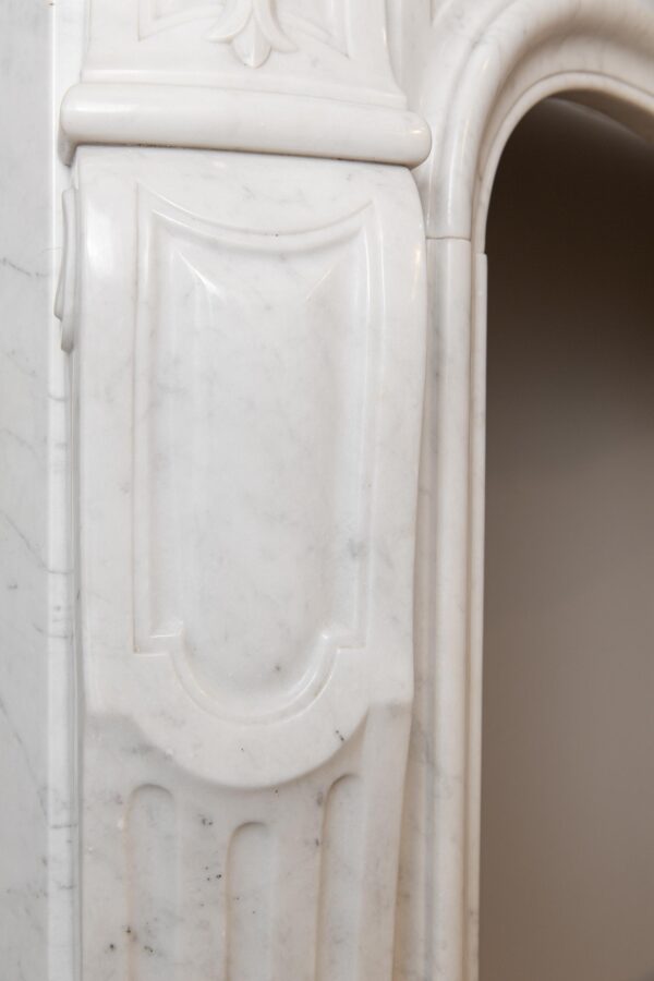Louis XV Carrara Marble Antique Fireplace Surround - Image 10