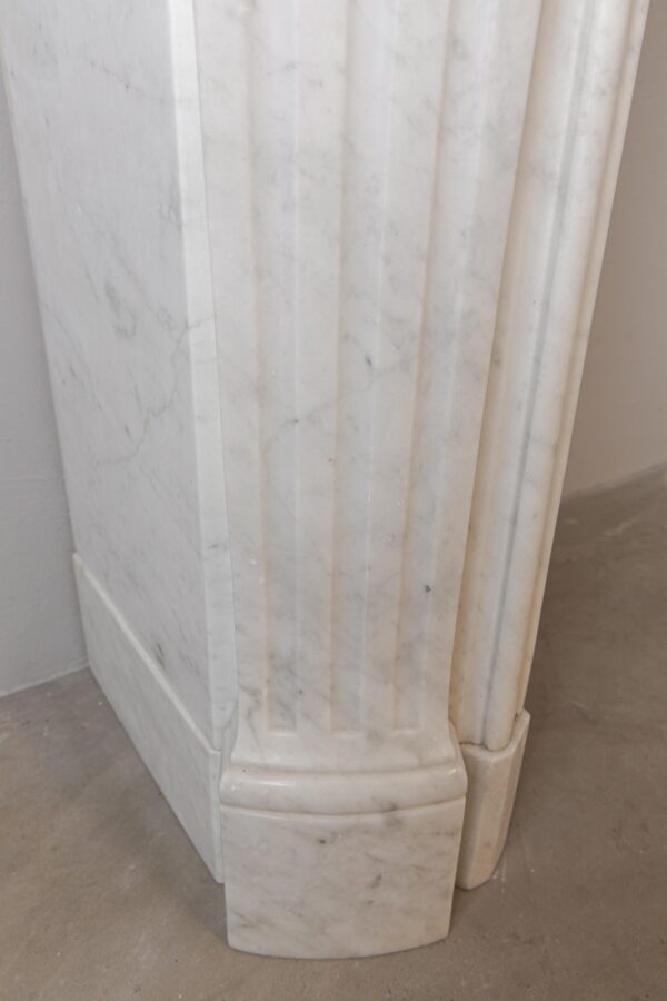 Louis XV Carrara Marble Antique Fireplace Surround - Image 9