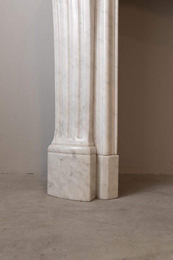 Louis XV Carrara Marble Antique Fireplace Surround - Image 8